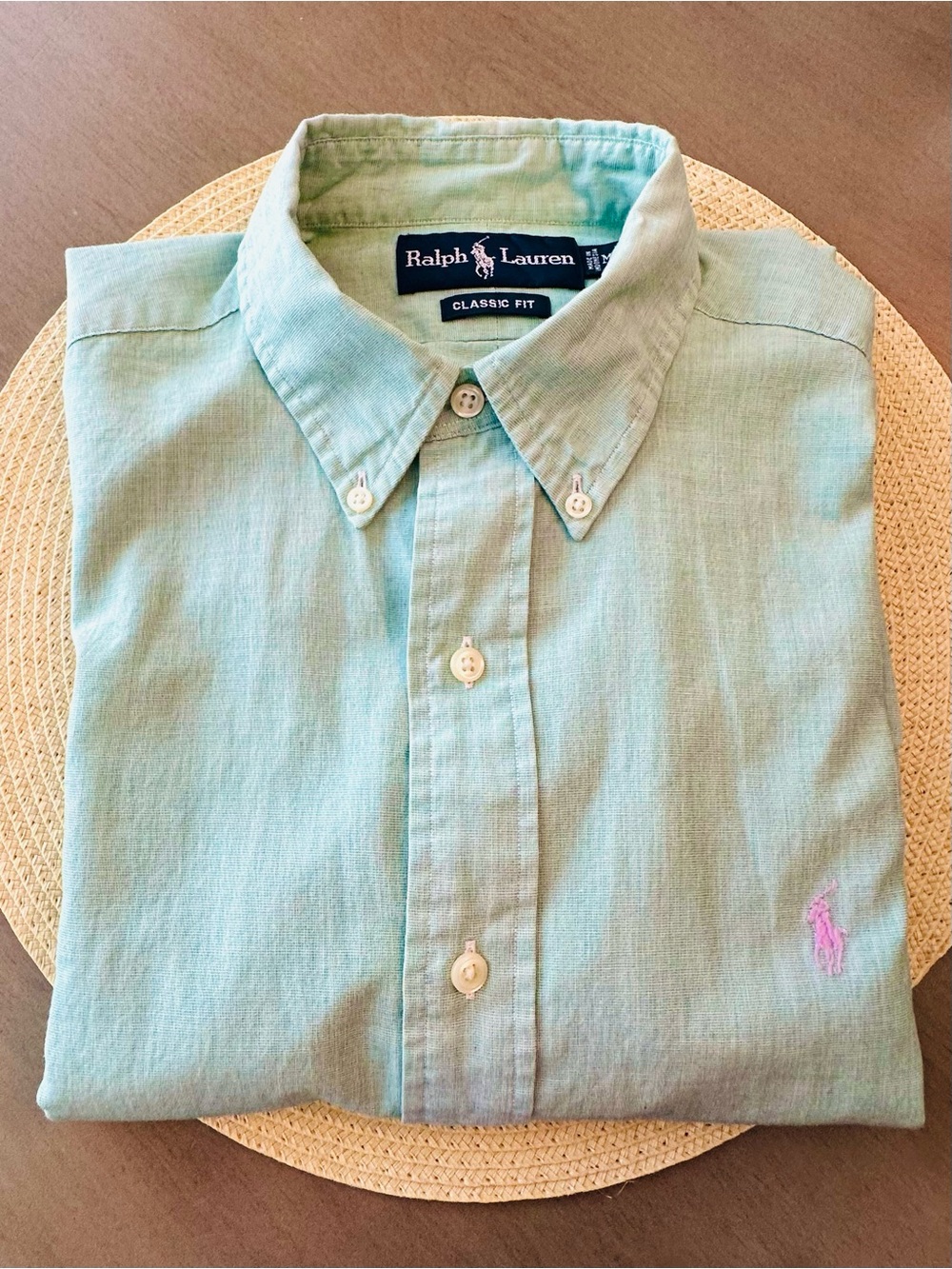 Ralph Lauren Classic Fit Button Down Shirt Men’s Mint Green 100% Cotton